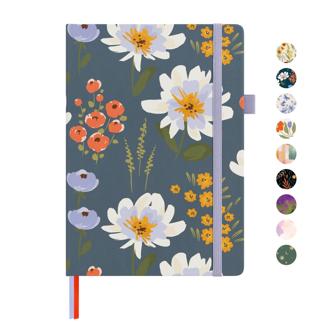 &And Per Se Lined Hardcover Notebook – A5 5.7"x8" College Ruled, 160 Pages, 100gsm Thick Paper – Aesthetic Journal for Women, Gift-Ready Planner, Everyday Writing Notebook (Garden Flowers)