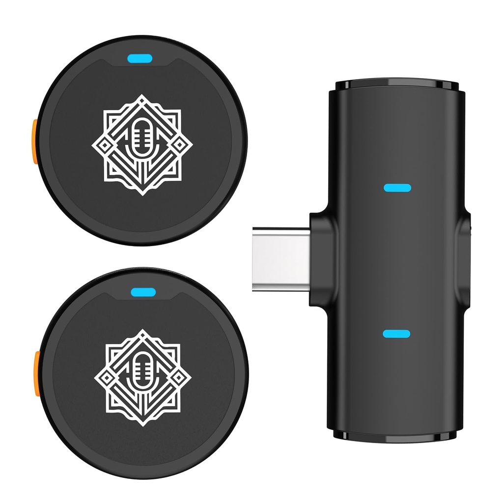 DIGIMORE Dual Wireless Lavalier Microphone Latest 2026 Edition | Wireless Button Mic with Active Noise-Cancellation & Reverb Modes | Microphone for YouTube, Vlogging, Live, Interviews (D-460 Lite)