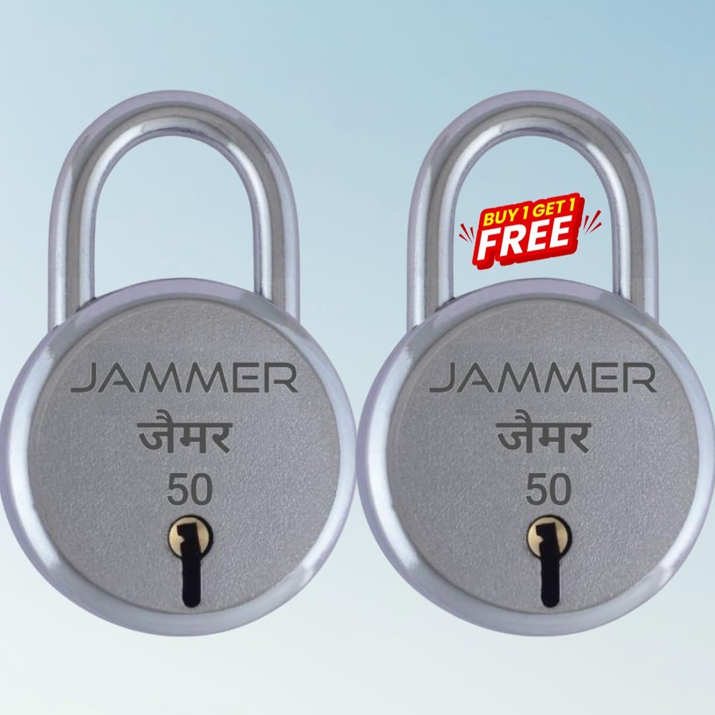 Jammer Round 50 Lock, 6 Lever, Small Size, Single Locking, Iron Body, Lock for Home with Key (Buy 1 Get 1, 2)