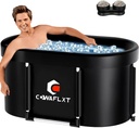 XL Ice Bath Tub,133 GAL Large Portable Cold Plunge Tub with Cover, Cold Water Therapy Recovery at Home Gyms Outdoor Use,Extra Ice Massage Balls Include,46"L x 22"W x 23"H