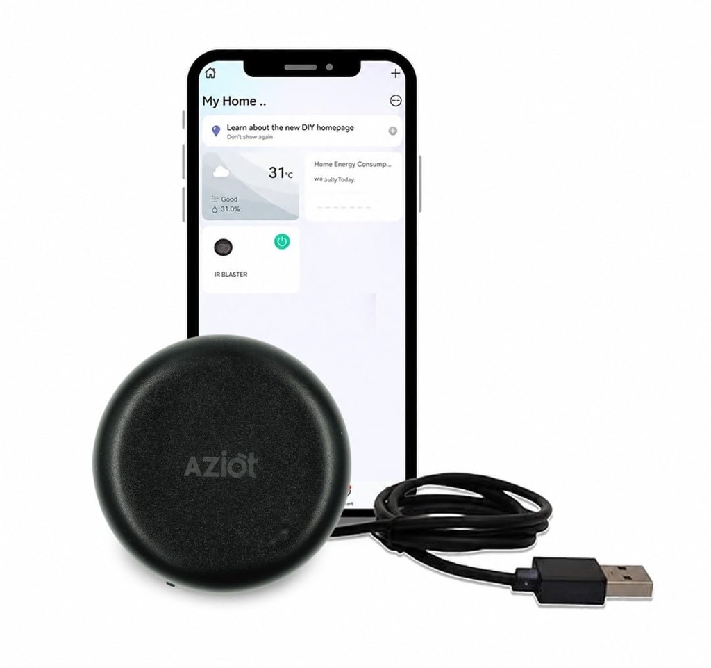 AZIOT IR Blaster (2026 Upgraded Version with USB C), Universal Smart Remote for AC, TV, Set-Top Box & All IR Devices, WiFi Smart Hub, Works with Alexa & Home