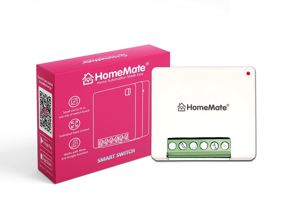 HomeMate® WiFi 2 Node Smart Switch | No Hub Required | Retro Fit with Manual Control | Home Automation Switch | Works with Alexa, Assistant & Siri