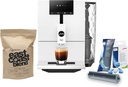 Jura ENA 4 Automatic Espresso Machine (Nordic White) with CLEARYL Smart+ Water Filtration, 6 Cleaning Tablets and East Coast Blend Whole Bean Coffee (4 Items)