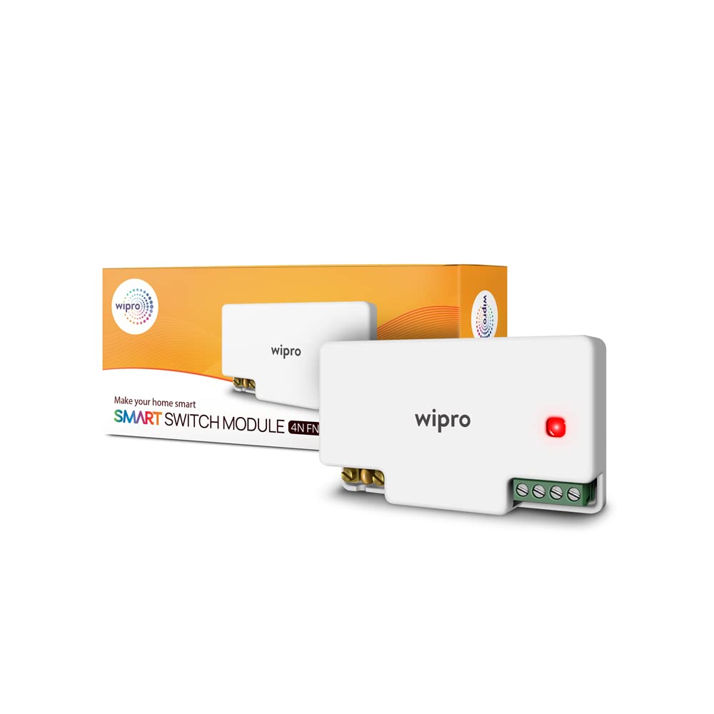 Wipro Smart Switch Module, 3 Switch Control, 1 Fan Speed Control Compatible with Alexa & Home (Pack of 1,White)