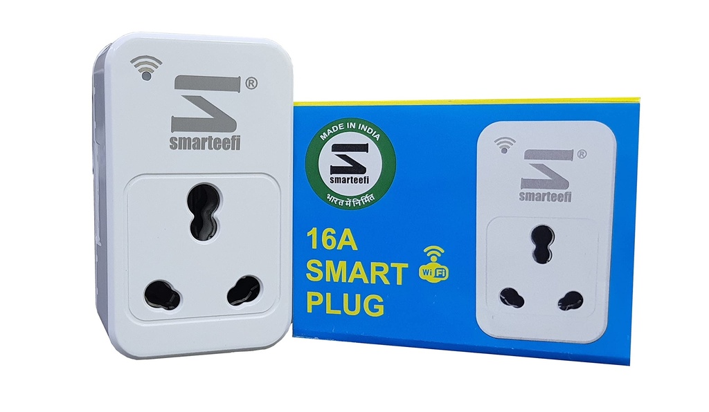 Smarteefi 16A WiFi Smart Plug with Guaranteed Timer | Timer Schedules works without Internet | Energy Monitoring | Countdown Timer | Suitable for AC Geyser pump | Compatible with Alexa & Home