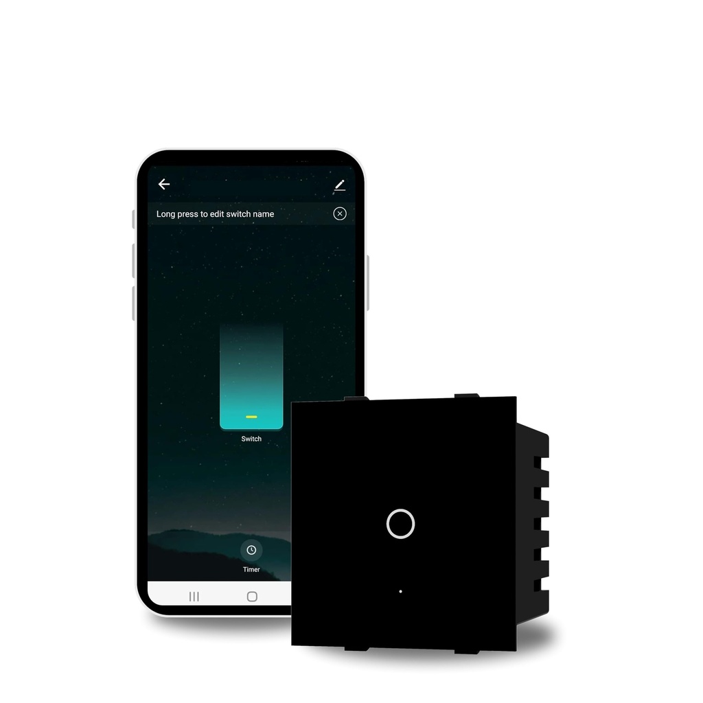 AZIOT SMART MODULAR 1 GANG PREMIUM TOUCH SWITCH - GLASS (Not Acrylic)- (24 amp Switch): Elevate Your Home with Effortless Control