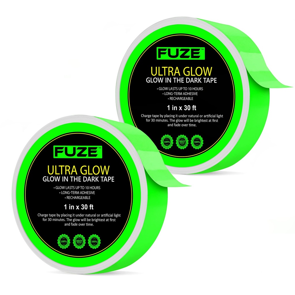 Glow in The Dark Tape 30 Ft x 1 Inch – 2 Pack for Halloween & Night Decor