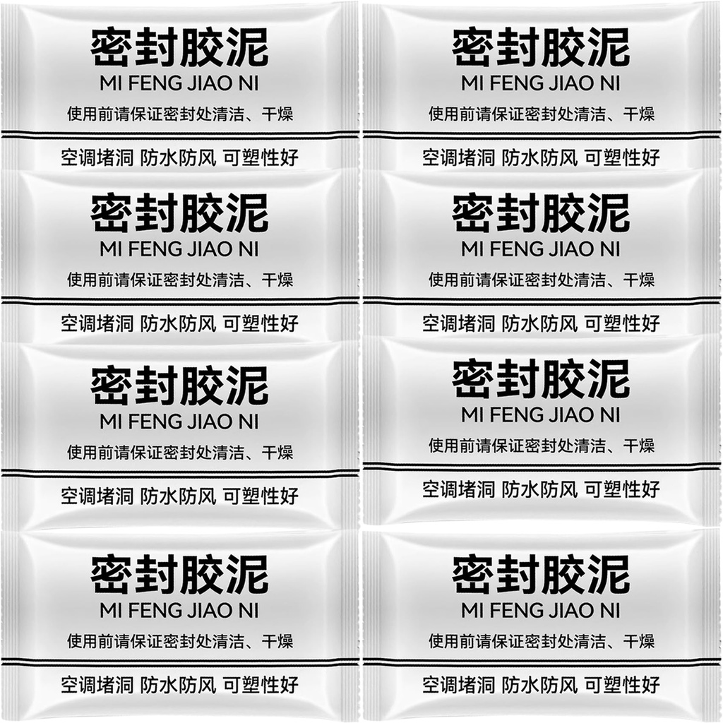 8-Pack White Sealant Clay Duct Seal Putty, Plumbers Putty for Wall Holes AC Gaps Drain Pipe Sealing, Indoor Outdoor Waterproof Repair, Wall Hole, Air Conditioning Hole, Drains & Wiring Gaps