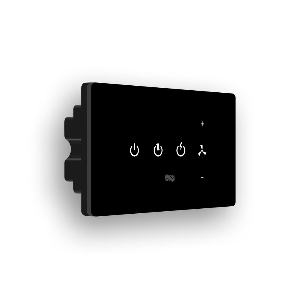 IOTICS Smart Wifi Board: 3 x Lights Switch and 1 x Fan switch Module. Finger Touch, Remote, App Control. Voice via Home/Alexa. Home Automation Solution (Black)