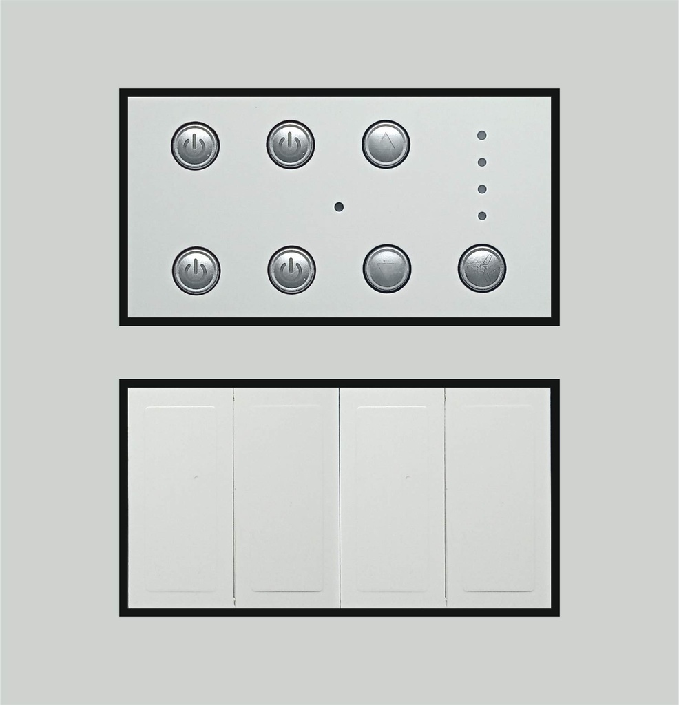 Smarteefi customizable WiFi Smart Switch Board| Guaranteed schedules| 5 Port(4 Switch+1 Fan Control)| Customize with add-on modules| Compatible with Alexa & GHome (Size: 8M-Square (154mmx160mmx40mm))