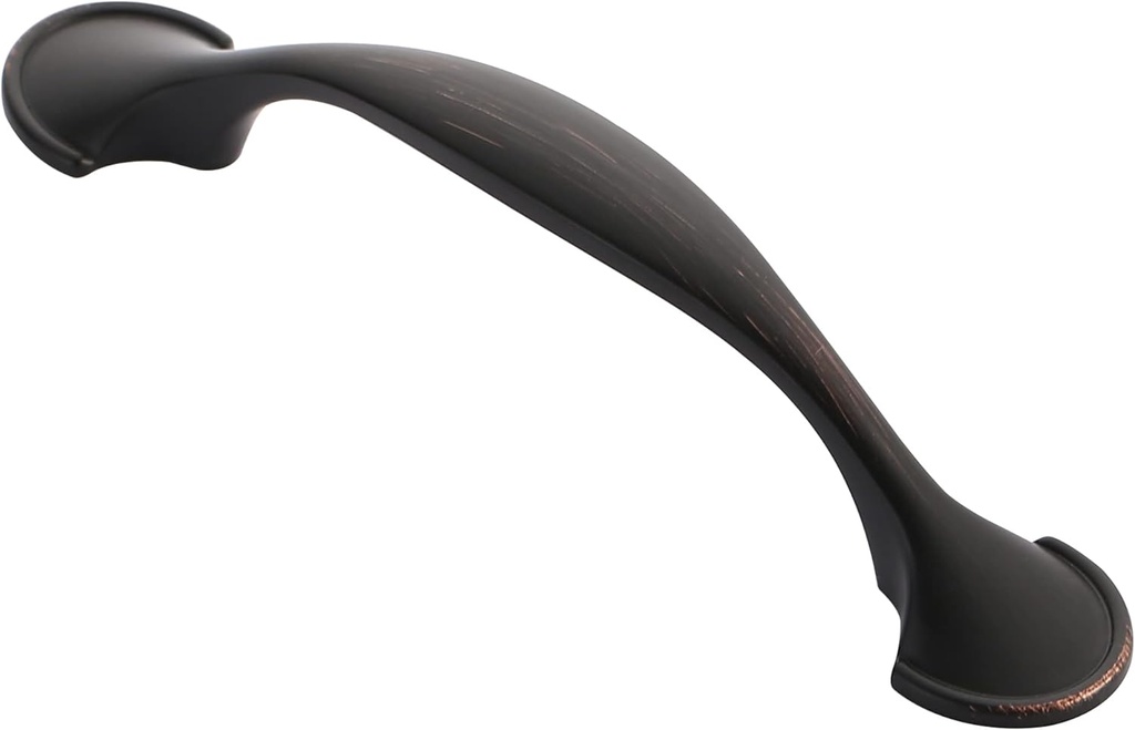 Alzassbg 10 Pack Oil Rubbed Bronze Metal Drawer Pulls, 3 Inch(76mm) Hole Centers Arch Curved Cabinet Handles Pulls Kitchen Hardware for Cabinets AL3025ORB