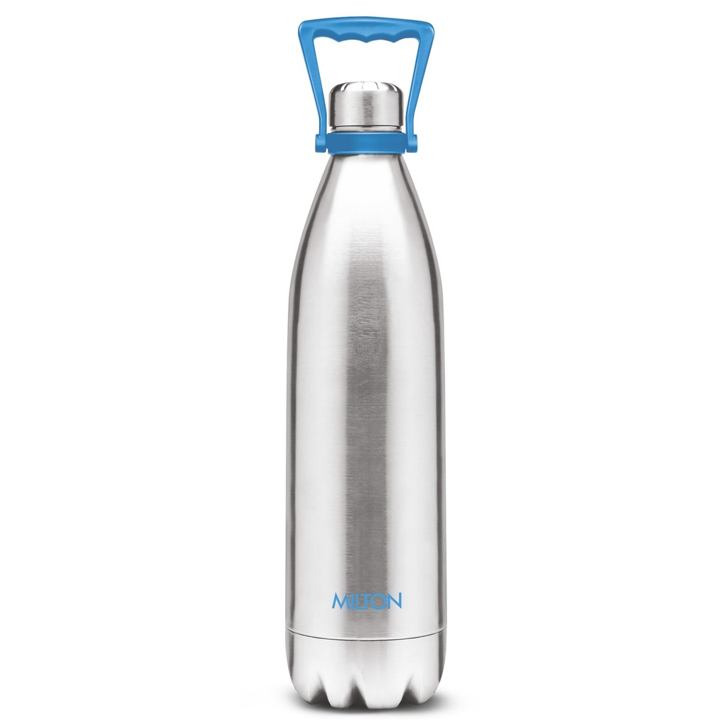 Milton Duo 2200 Thermosteel 24 Hours Hot and Cold Water Bottle with Handle, 2.02 litres, Silver