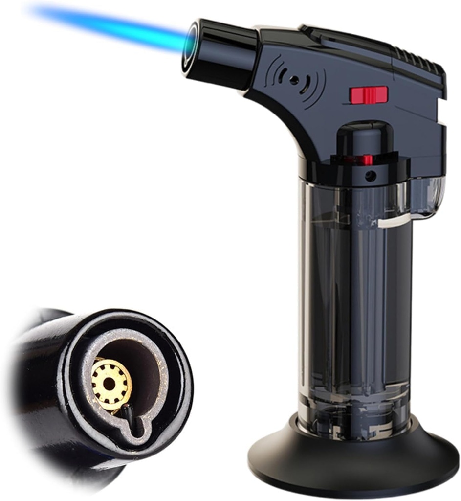 Solitude Windproof Blow Torch Jet Flame I Culinary Kitchen Gas Lighter I Refillable Butane Gas Lighter I Suitable for Fireworks, BBQs Coal, Campfire, Candle (Multicolor)