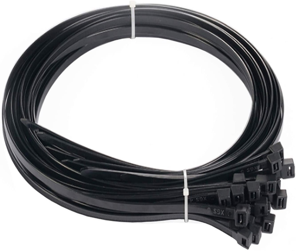SCHOFIC Cable Zip Ties Heavy Duty 450 MM [Size 18 INCH], Ultra Strong Plastic [Polyamide] Wire Ties with 49 Pounds Tensile Strength, Nylon Tie Wraps with 4.8 MM Width (25, BLACK)