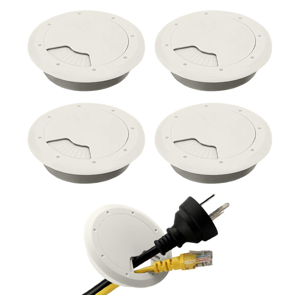 Serplex® 4Pcs Desk Grommets 2.36 inches Round Cable Grommets for Office