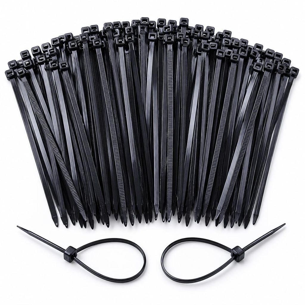 Shivansh Technology Nylon Cable Zip Tie Black 12"inch | 300x3.6 mm | 100pcs