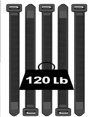 SCHOFIC Cable Zip Ties Heavy Duty 250 MM [Size 10.1 INCH], Ultra Strong Plastic [Polyamide] Wire Ties with [120 Pounds] Tensile Strength, Nylon Tie Wraps with 7.2 MM Width (25, BLACK)