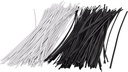 HAKUHO 200-Piece Reusable Metallic Twist Cable Ties - Fasten and Organize Wires with Ease (6 Inch, Black and White) - Durable Cord Management Solution