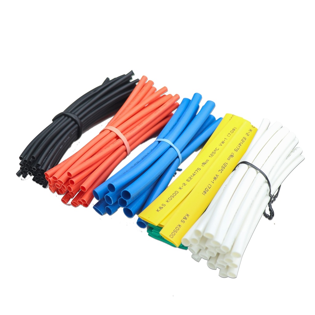 Electronic Spices Combo of 100mm Assorted Heat Shrink Tubes (Pack of 100) | Multicolor Polyolefin for Wire Insulation & Cable Repair