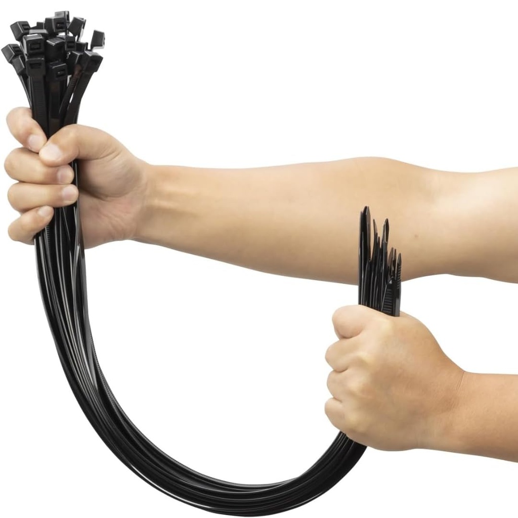 Hi-Plasst 16 Inch Cable Ties (400mm x 4.8mm) – Durable Nylon Zip Ties for Industrial, Home, and Garden – 100 Pcs