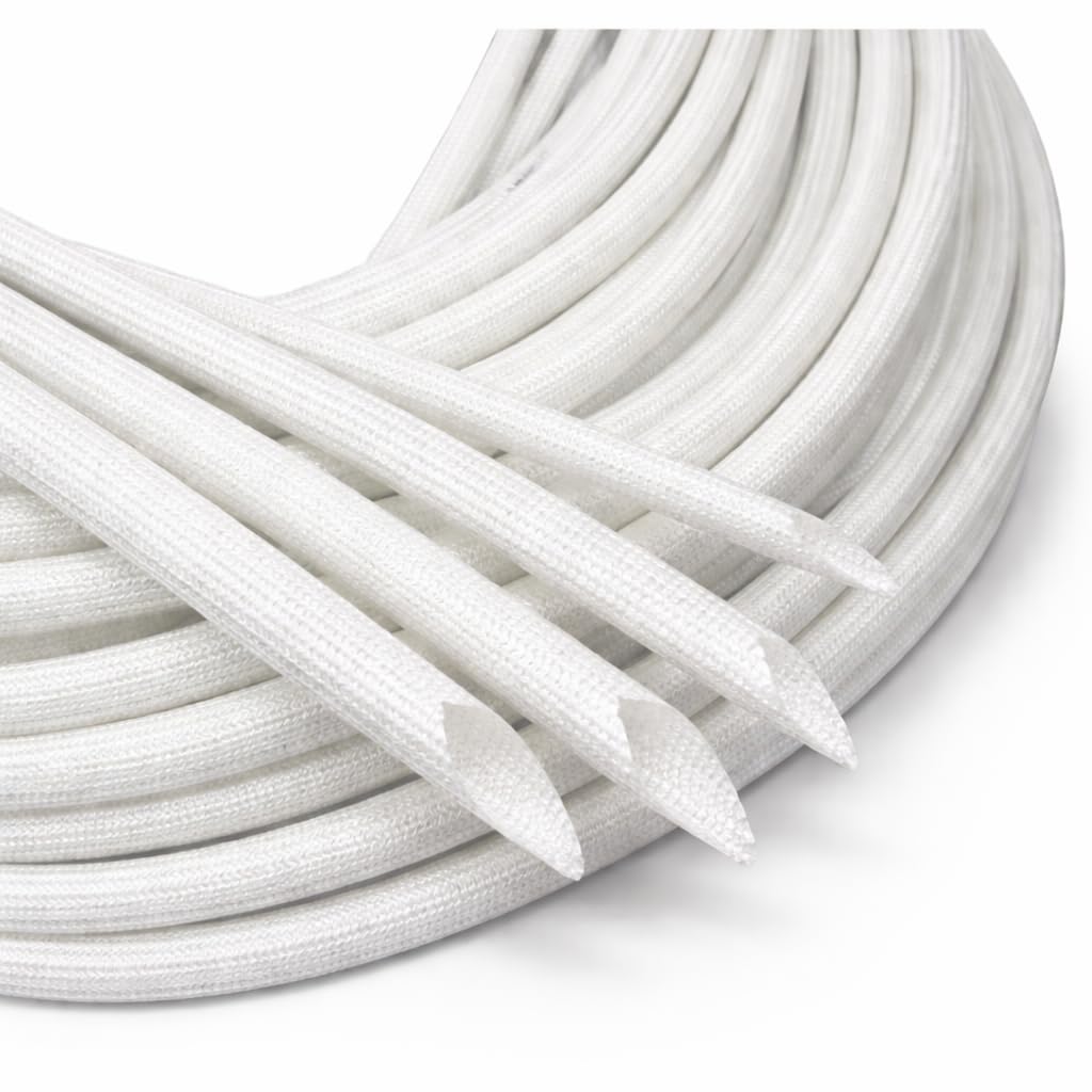 GREENARTZ 5mtr Fiberglass Insulation Sleeve | High Temperature Resistant | Heat Resistant Wire Protection Tube for Motors Transformers & Appliances 1mm 2mm 3mm 4mm 5mm (1mtr Each)