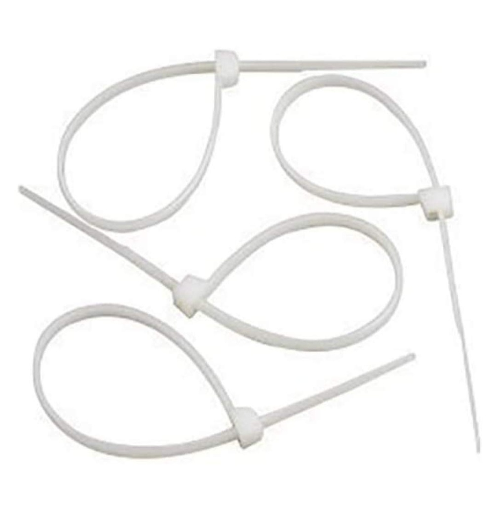 NM- Nylon Cable tie (White) - Pack of 100 (6 Inches)