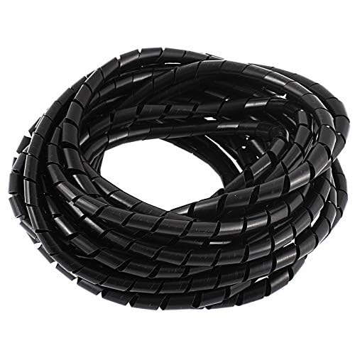 12mm X10 mtr Cable Protector Sleeve Spiral Wire Sleeve Cable Wrap Polyethylene for Robotics Machinery and 3D Printer CNC Machine Computer PC TV or Electric Wires Used for Commercial (Black 10mtr)