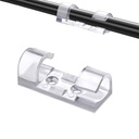 Cable Clips [20 Pieces], Transparent Wall Cable Clips with Adhesive Tapes, Self-Adhesive for Mouse, PC, Office and Home