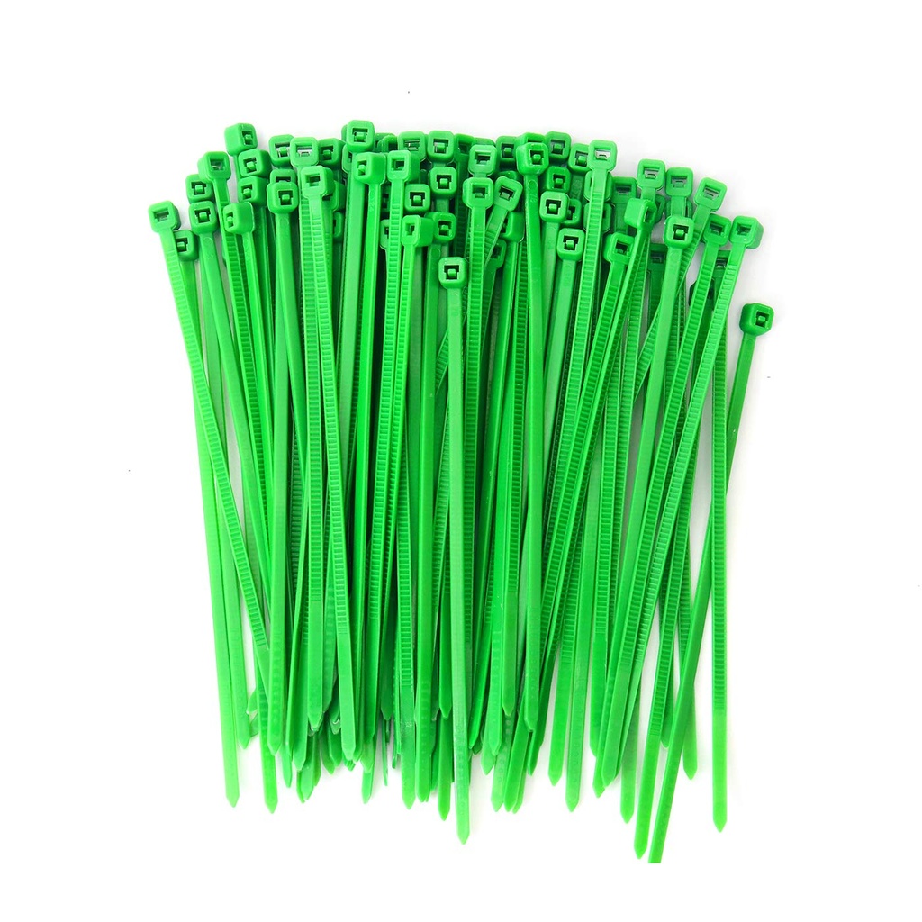 Electronic Spices (2.5mmX100mm) Heavy Duty Industrial Grade Self Locking Cable Zip Ties Green - Pack of 100