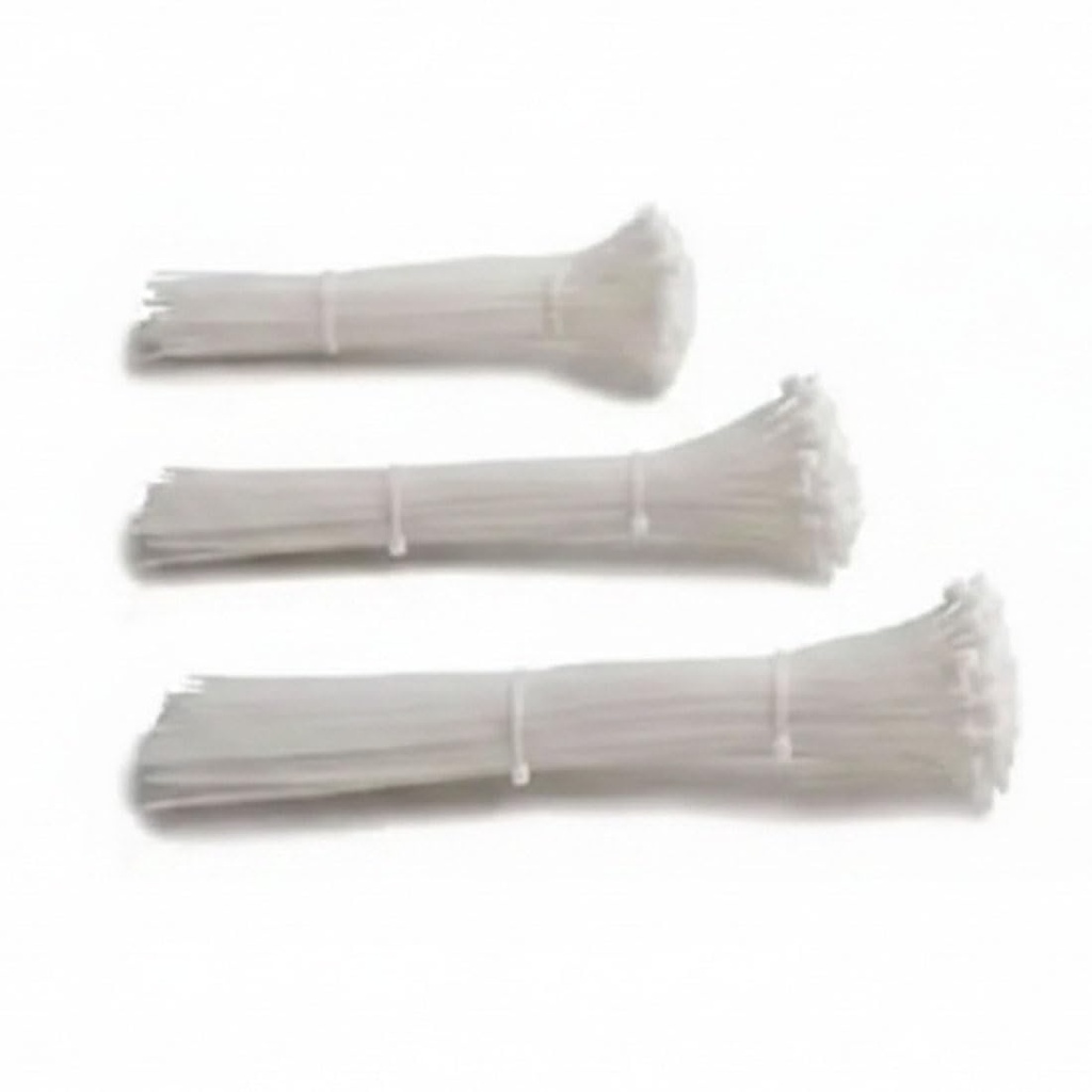 (6 Inch + 8 Inch + 10 Inch, 100 Pcs Each, Total 300 Pcs) White Nylon Cable Tie Combo Pack – Flexible Self Locking Zip Ties for Wire Management, Electrical & DIY Use