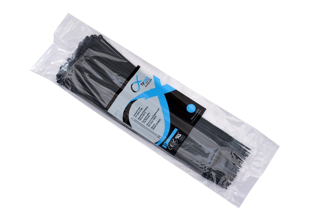 Nylon Cable Ties 300 mm, 12 Inch, Pack of 100, Black