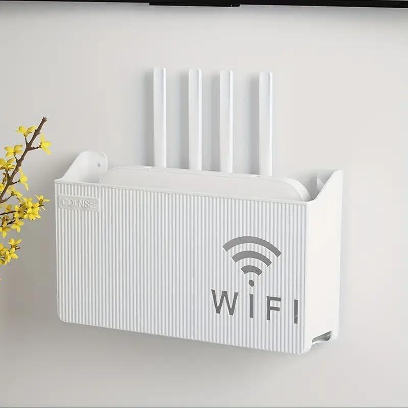 Wall Mount WiFi Router Shelf, White
