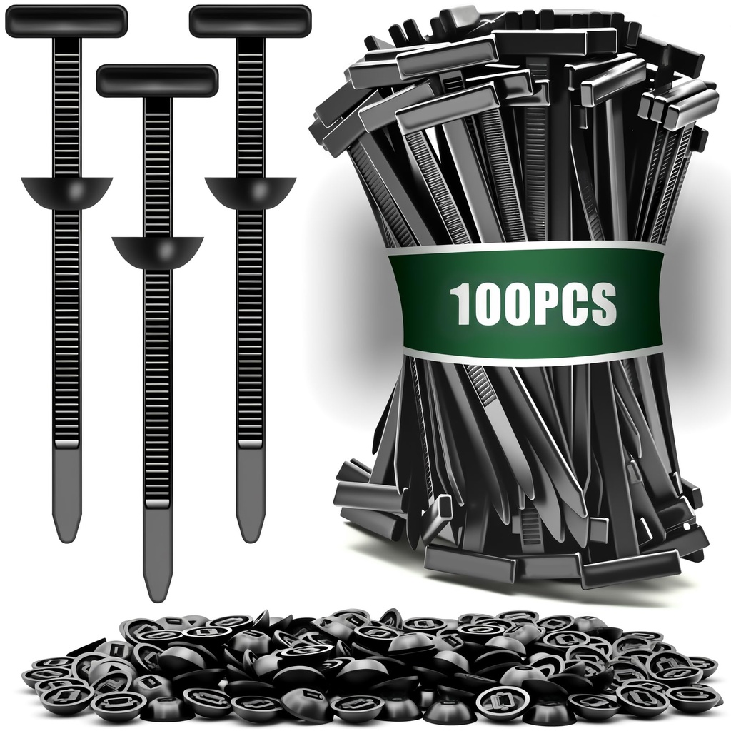 100pcs Nylon Universal Cable Tie Buckle, High-Strength nylon, Heat & Wear Resistant, zipper clips, Zip tie clips are suitable for routine car maintenance on over 90% of vehicle models