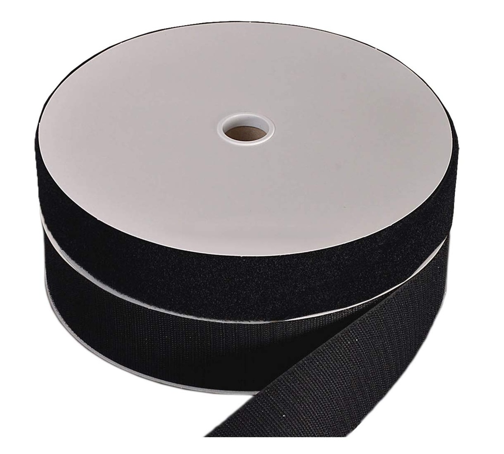 PRAKASAM COTTON Black Colour Hook and Loop Tape Fastener & Free with Industrial Cutter (50 mm Width x 5 Mtrs)