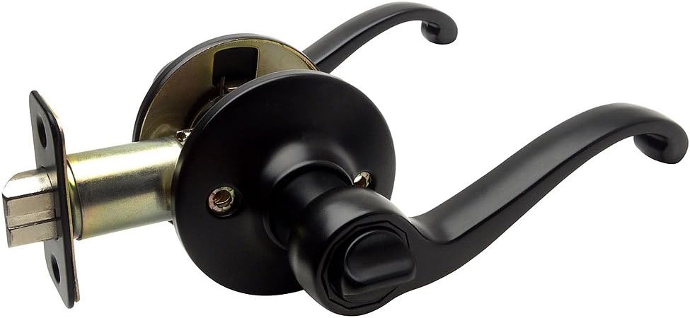 Designers Impressions Richmond Design Black Privacy Door Lever (Bed and Bath)
