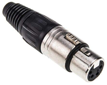 4 PIN Cable Mount XLR Connector, Female, Silver Over Nickel Plated Contacts(PLF4-01-Small)