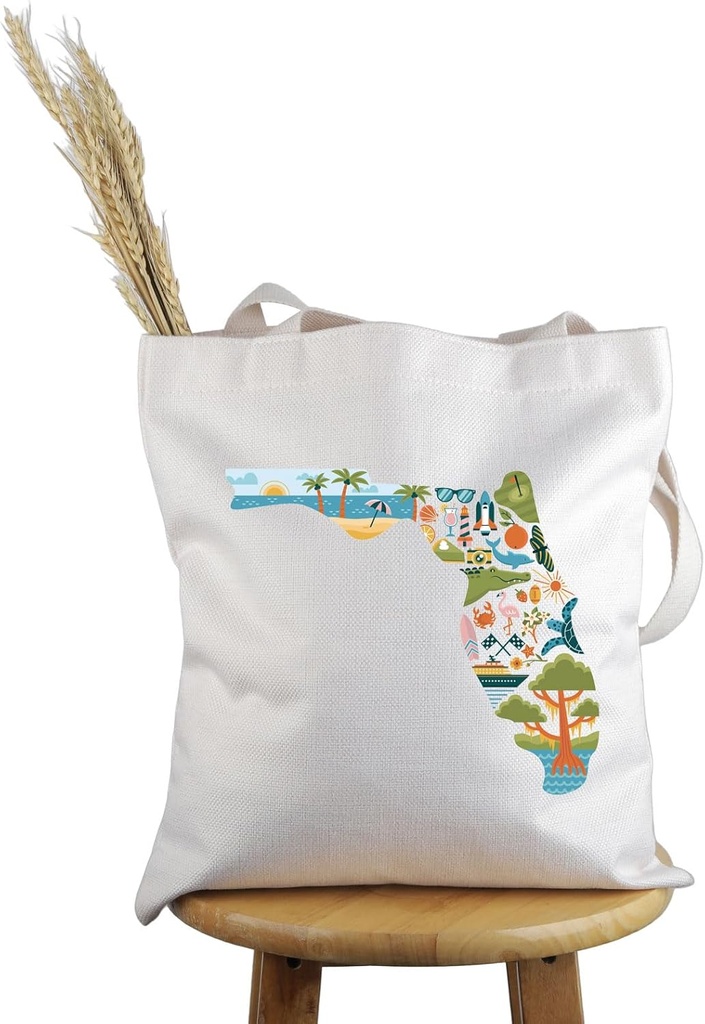 PWHAOO Florida State Souvenirs Gift Florida Tote Bag Florida Home Handbag Florida Tourism Gift Florida Vacation Gift (Florida T)