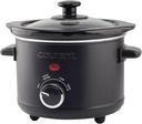 Courant Small Slow Cooker 1.6 QT, 3 Heat Settings, Removable Ceramic Pot" Easy Clean, Dishwasher Safe, Mini Slow Cooker, Black Stainless
