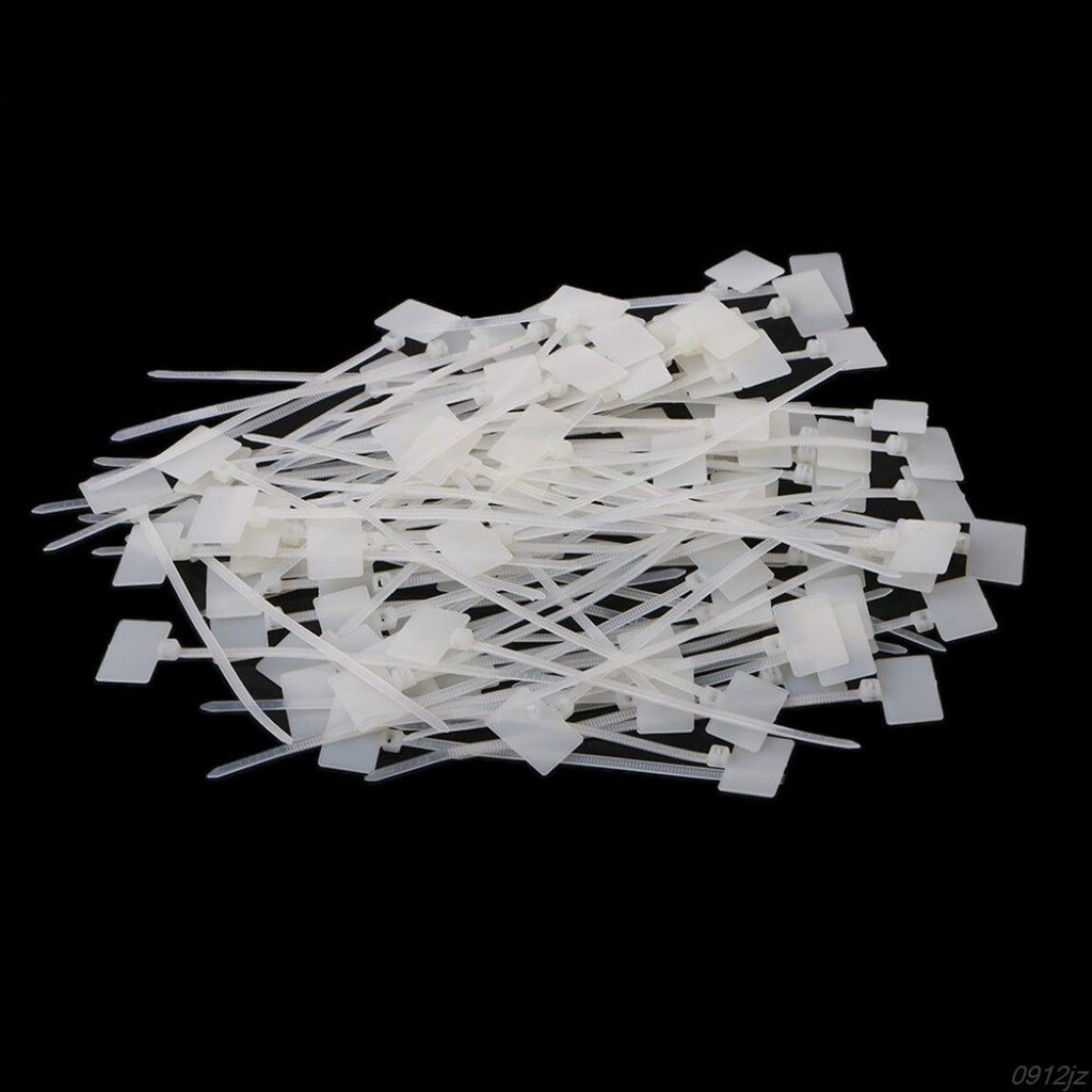 100Pcs Nylon Self-Locking Label Tie Network Cable Marker Cord Wire Strap Zip