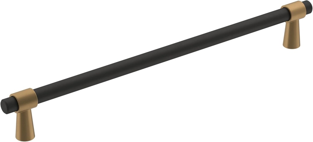 Amerock | Cabinet Pull | Matte Black/Champagne Bronze | 8-13/16 inch (224 mm) Center-to-Center | Mergence | 1 Pack | Drawer Pull | Cabinet Handle | Cabinet Hardware