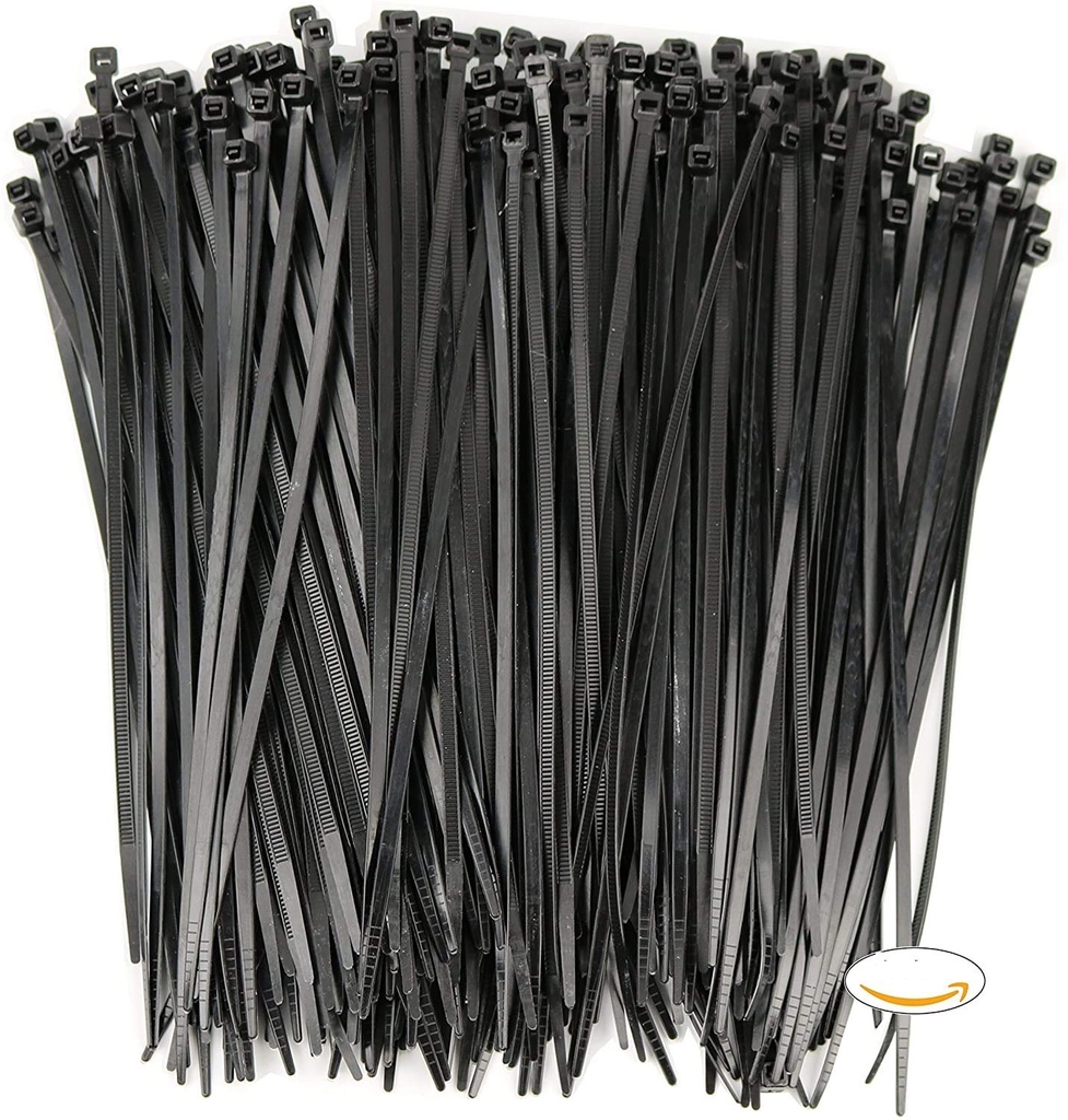 Cable Zip Ties Nylon Self Locking Wire Ties 8 inch black 200mm (Pack of 1000 pcs)