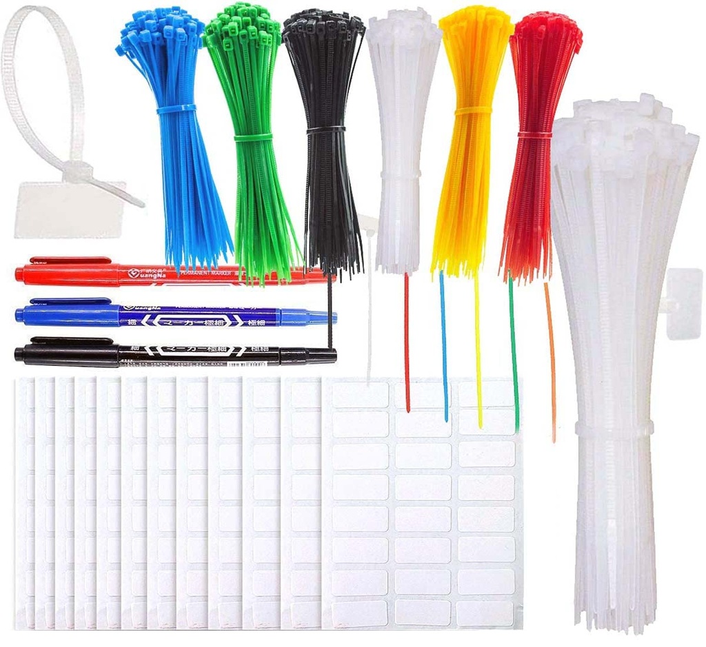 DIY Crafts Combo Mix Set, 30 Pcs Ties 200 Label 3 Marker Only, Cable Ties Tags Cable Ties Labels Self-Locking Cable Ties Marker White L(Combo Mix Set, 30 Pcs Ties 200 Label 3 Marker Only)