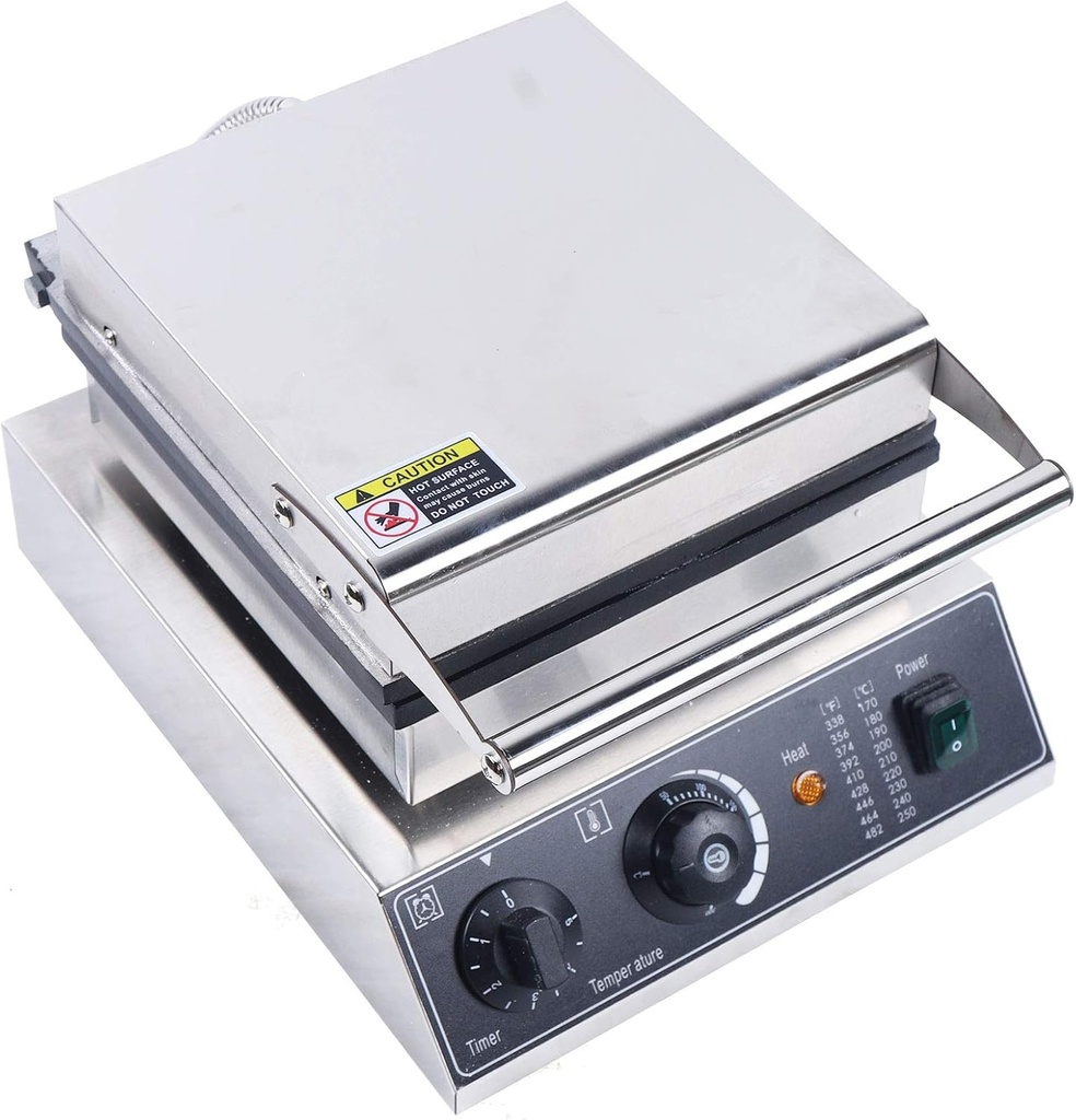 Commercial Egg Roll Machine, 110V 1750W Stainless Steel Egg Roll Maker, 10.08in Non-Stick Coating Electric Dutch Stroopwafels Baker Maker, w/Adjustable Time & Temperature