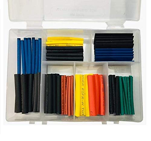 Rpi shop - 170 Pcs Colours Assorted Polyolefin Heat Shrink Tube, Insulated Wire Cable Sleeving Wrap, Multicolour, 7 Different Cut Size with Box