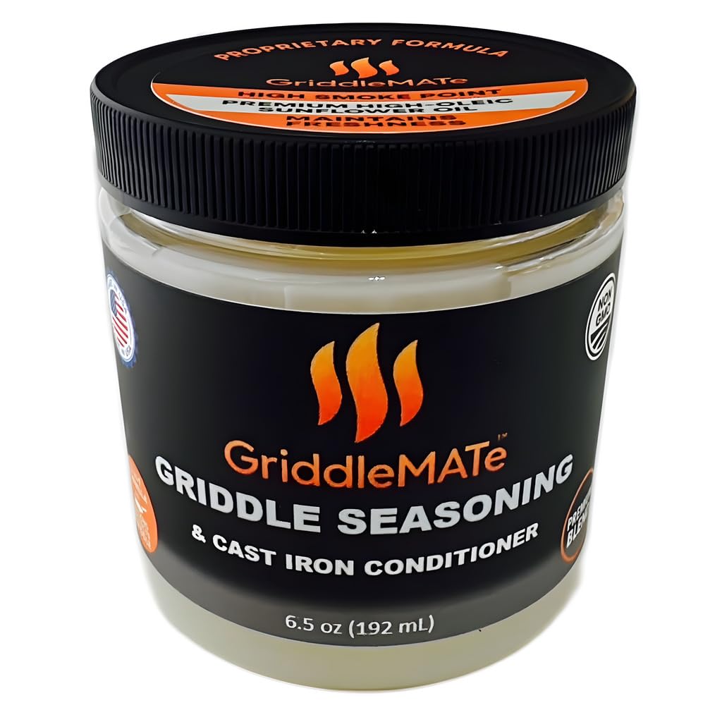 GriddleMATe Griddle Seasoning - Premium 2-in-1 Seasoning for Blackstone Griddle, Cast Iron and Carbon Steel Cookware - High Smoke Point - Non-GMO - Made in the USA