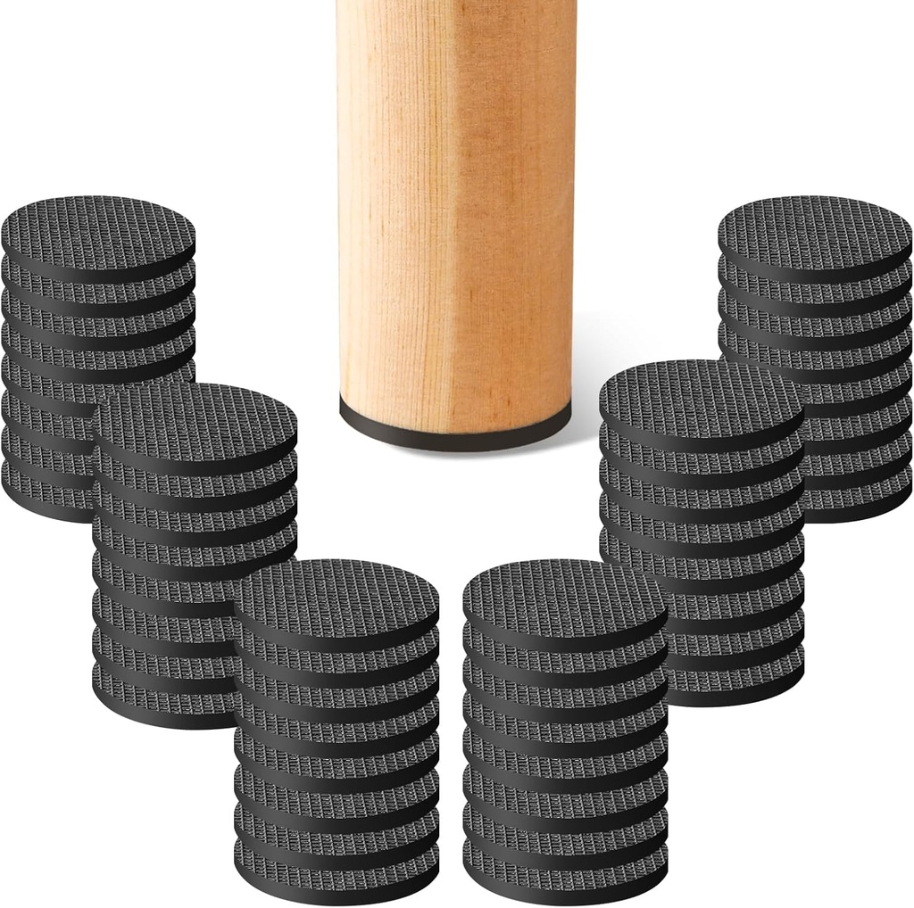 CHUNZEXI Non Slip Furniture Pads - 48 Premium Furniture Grippers Self Adhesive Rubber Furniture Feet, Anti Slide Furniture Hardwood Floor Protector for Keep Couch Stoppers (1 inch Round)