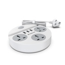 Goldmedal Zippo 1.5-Meter Extension Cord | 3 USB Charging Ports & Mobile Holder | Master Switch with Indicator | 3 Universal Sockets | Compatible with All Devices | for Home & Office | White