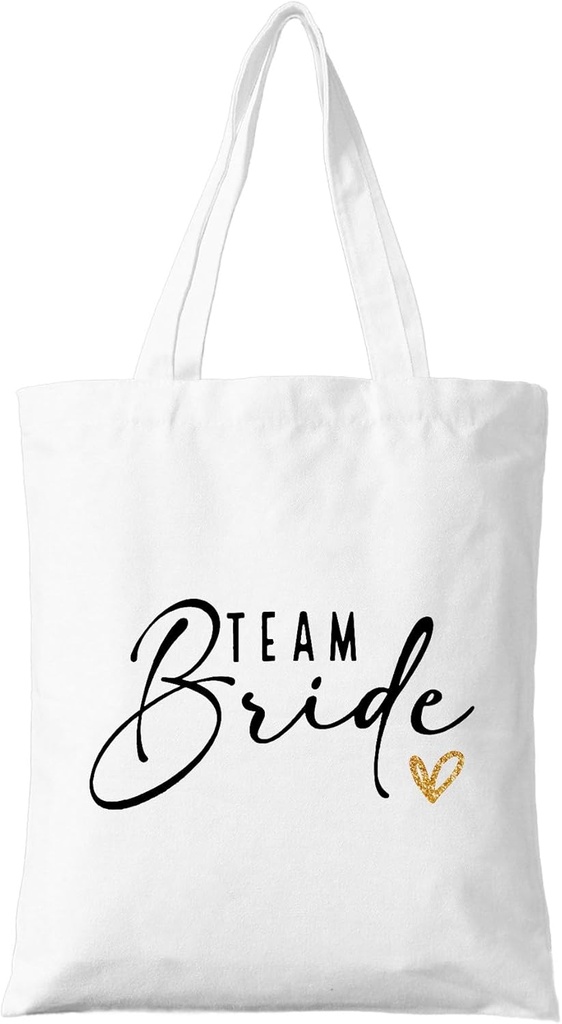 Team Bride Canvas Tote Bag, Wedding Party Bridesmaid Gift, Cute Bridal Squad Reusable Shopper, Perfect for Bachelorette Parties & Wedding Prep. (068)