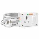 BITCORP 16A to 6A Power Extension Board Converter with 1 Socket 1 Switch, 2500W, 1 Meter 1.5mm Electric Cord for AC, Refrigerator, EV Charger, Water Heater