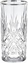 Lorren Home Trends Dynasty Collection Crystal Water, Beverage or Ice Tea Glass with Silver Band, Set of 6